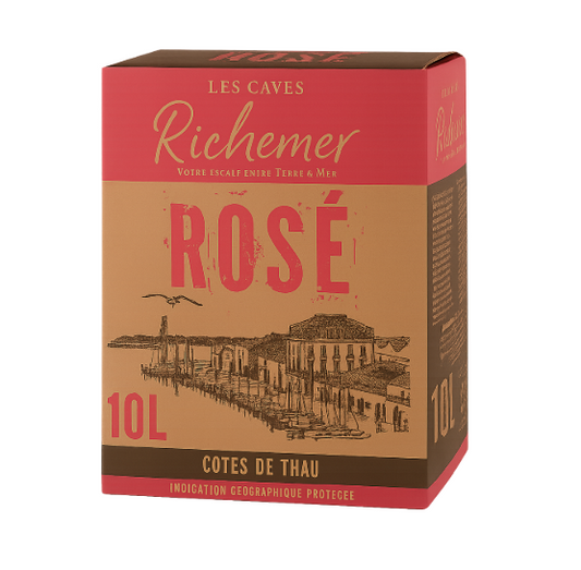 10L Rosé Bag in Box - Les Caves Richemer - at least 13 bottles of wine in a box!
