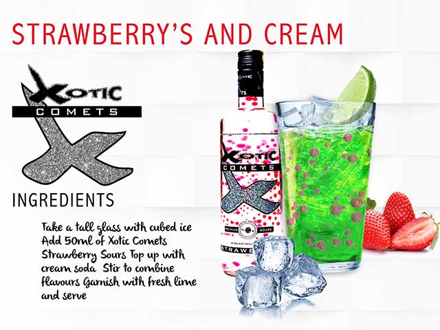 Xotic Comets Premium Vodka 'Sours' - Strawberry